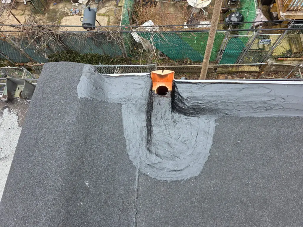 Chimney and parapet flashing repair with sealant — Discounted Roofing LLC Philadelphia